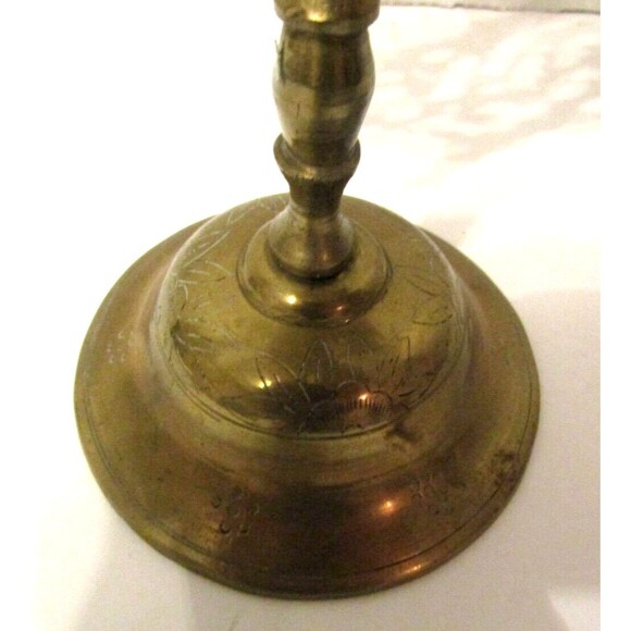 Antique Brass Judea Sabbath Double Dragon 3 Candle Candelabra Solid Brass Etched - Picture 3 of 7